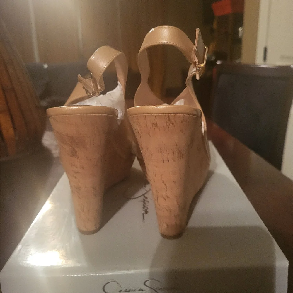 Jessica Simpson Colavita Platform Wedge Sandals in Nude